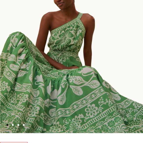 FARM Rio Green Patterned One-Shoulder Maxi Dress - www.panoramagroup.in